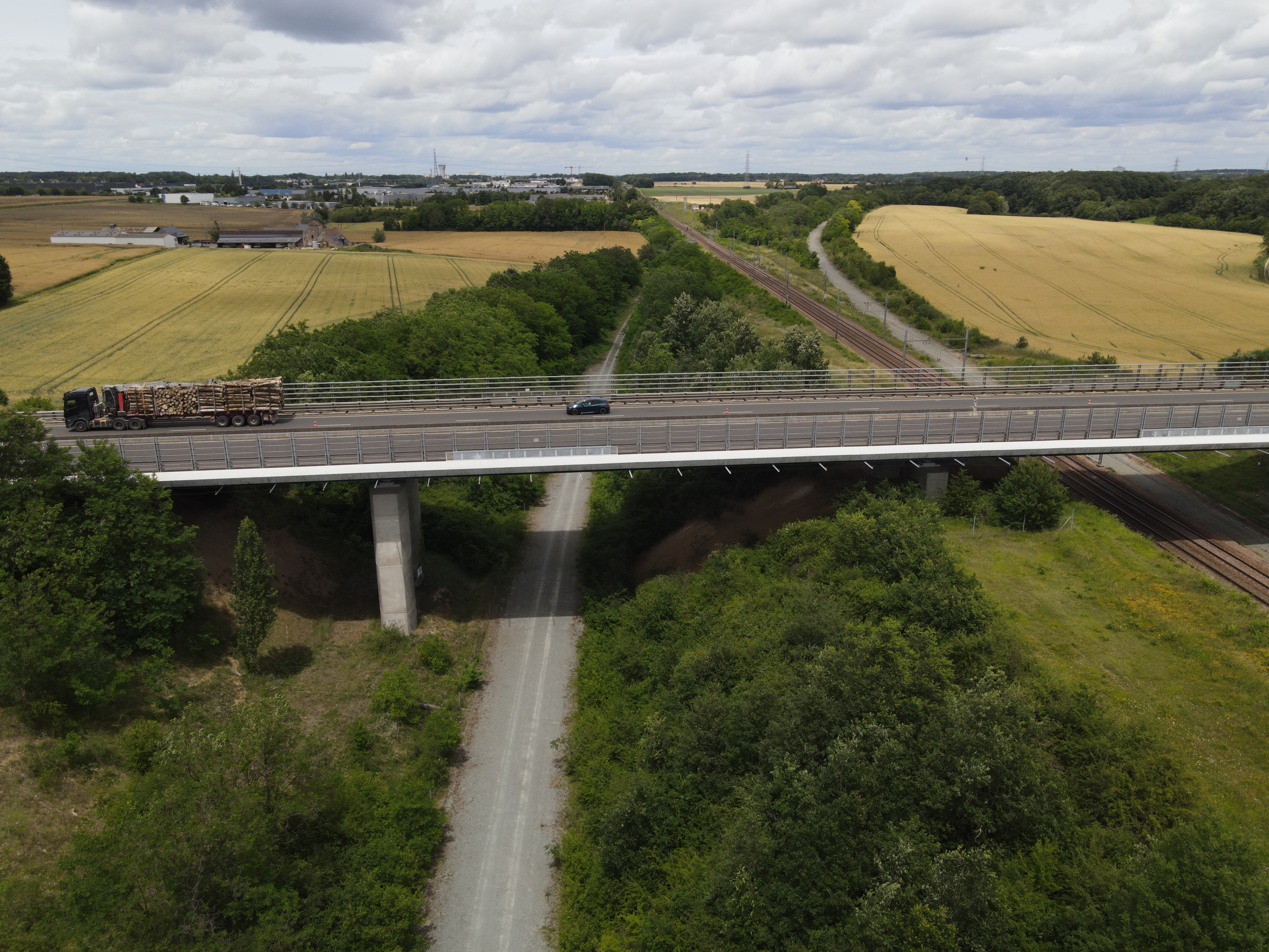 Vue drone du couloir existant dans le secteur alternatif.