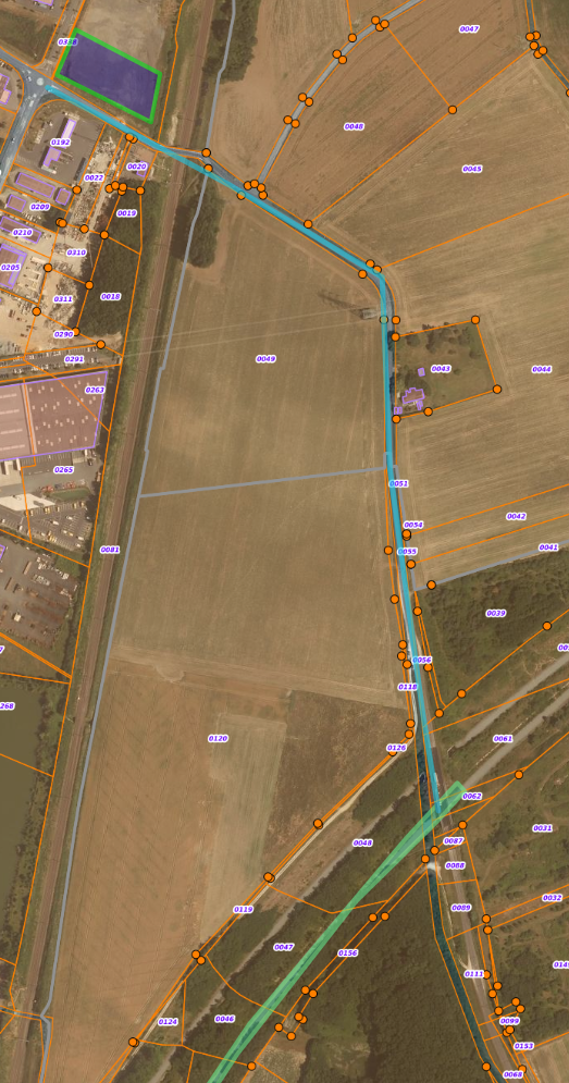 Première proposition d'implantation derrière la voie ferrée pour le projet de diffuseur à Joué-lès-Tours.